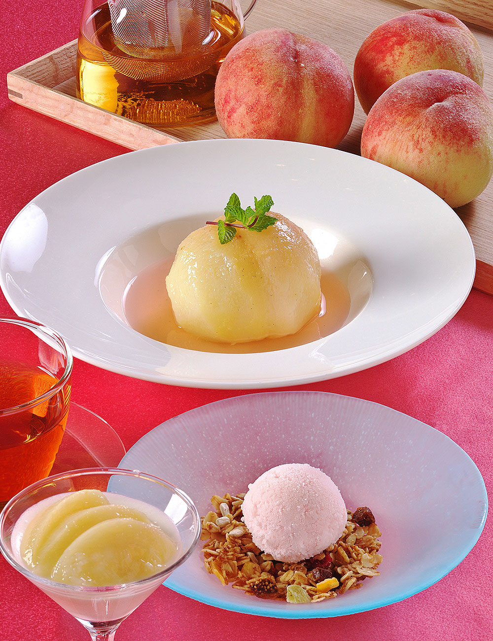 桃のおいしさを丸ごと味わうスイーツ３種