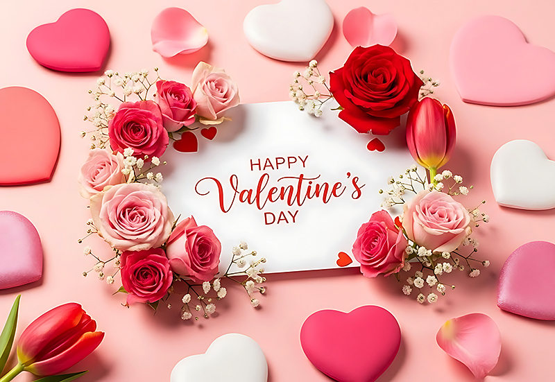 バレンタインフラワーアート